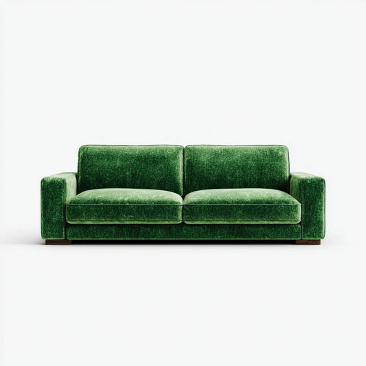 Sofa, 2-osobowa w sofie w ciemnozielonym poliestrze, 200 x 90 x 78 cm